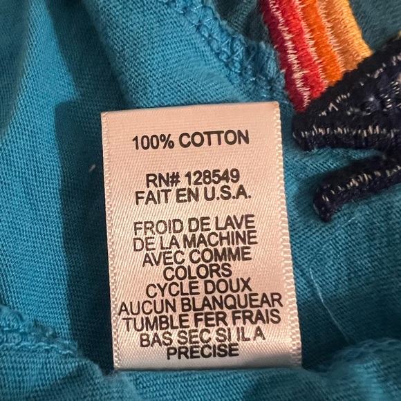 Aviator Nation Tee shirt two tone blue diagonal stitch size Medium - Picture 9 of 11